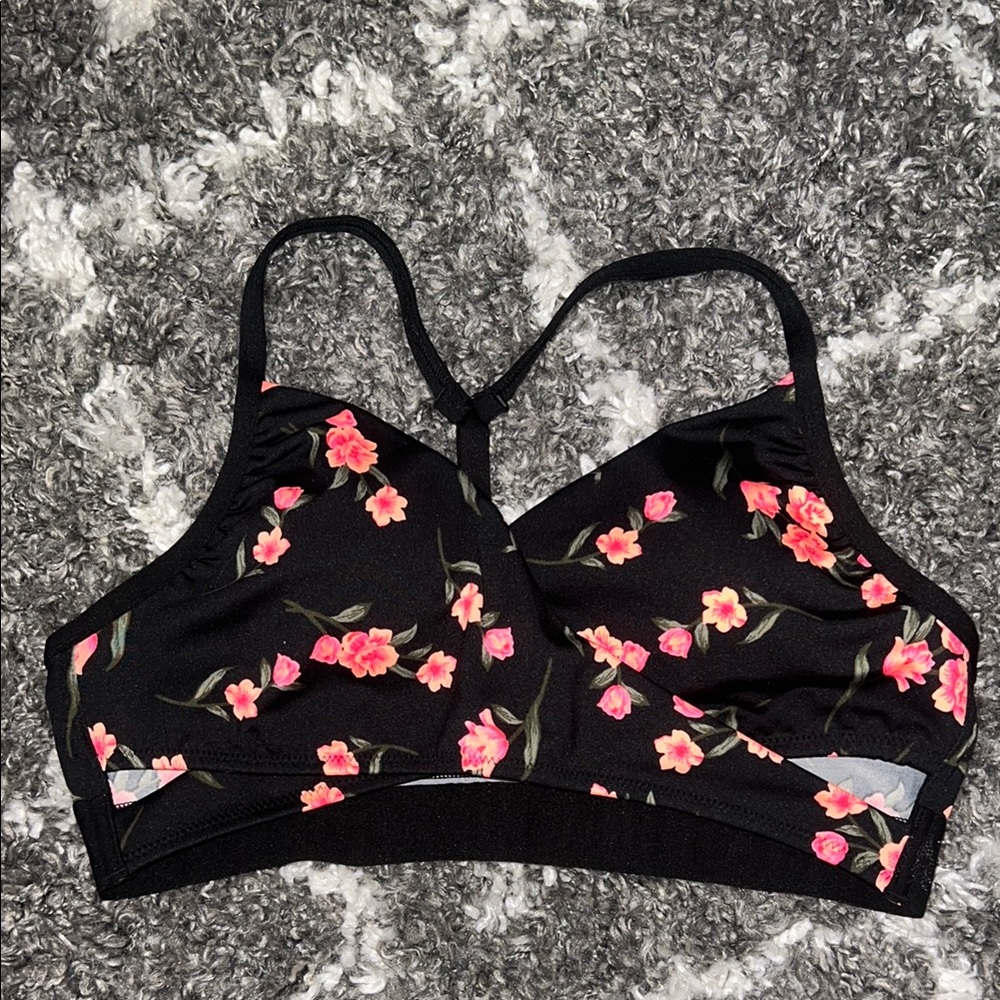 NWOT Victoria’s Secret PINK Floral Black Women's Sports Bra